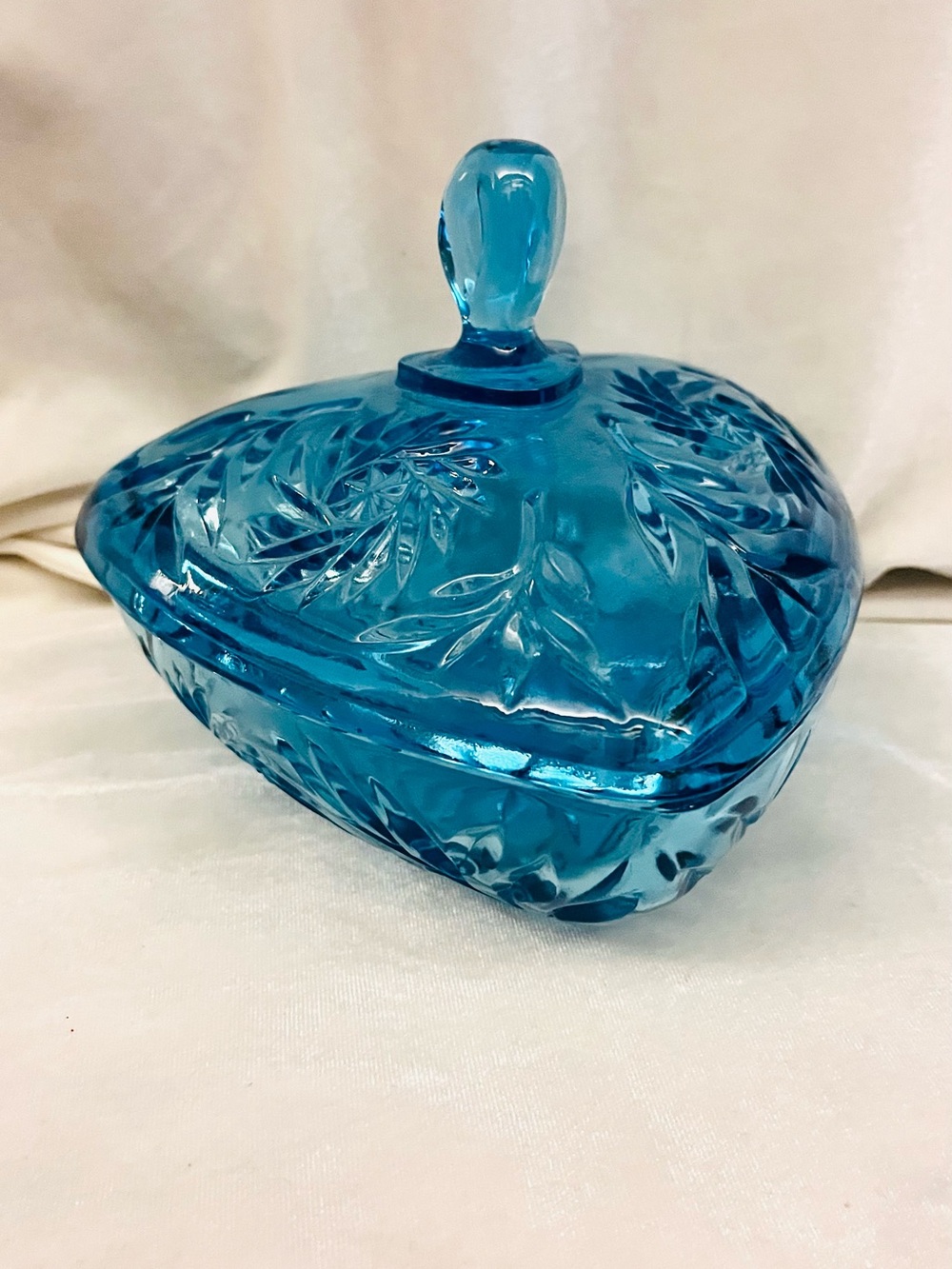 Vintage Hazel Atlas Capri Blue Pinwheel Candy Dish